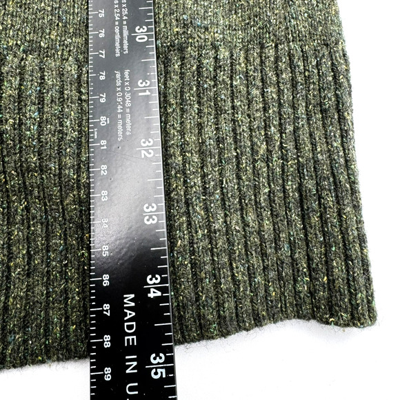 CLUB MONACO Small Green Italian Yarn Wool Silk Long Sleeve Ruffle Sweater Dress - Picture 8 of 9
